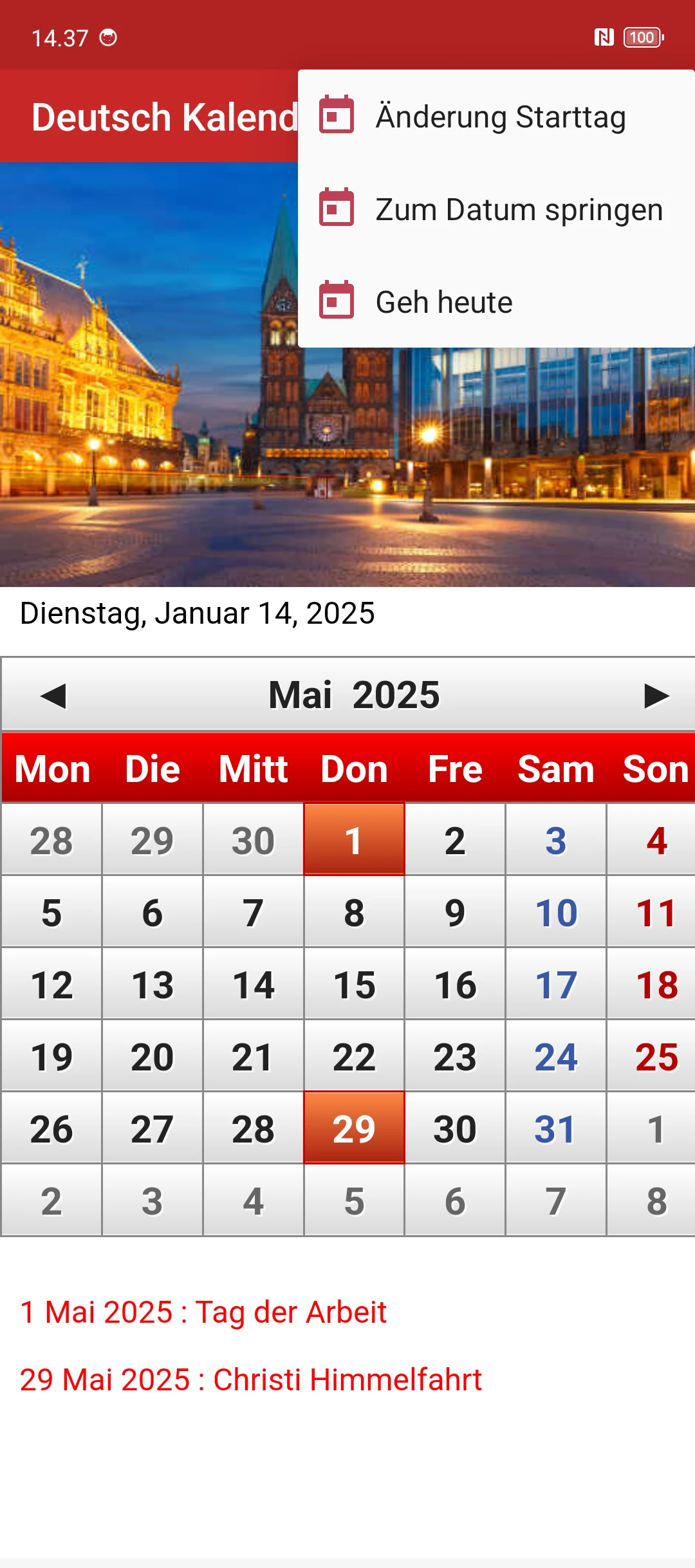 Deutsch Kalender 2026 screenshot