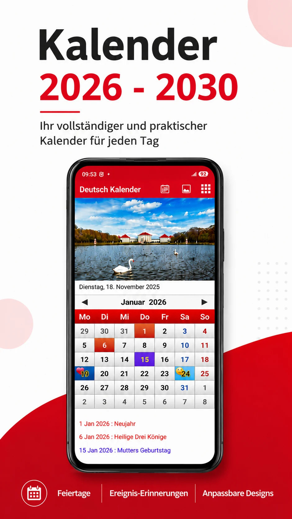 Deutsch Kalender 2026 screenshot